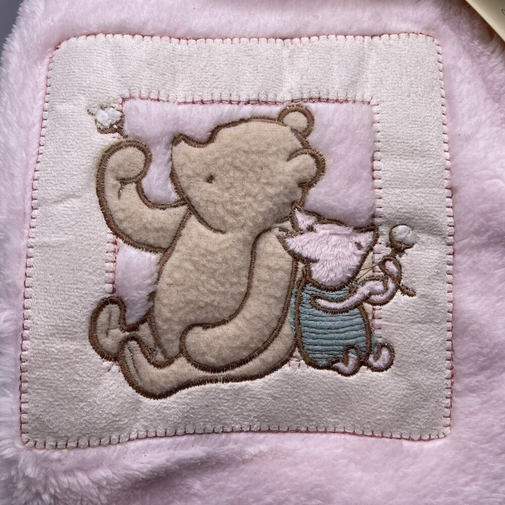 Disney Classic Winnie the Pooh Piglet Pink Fluffy Fleece Blanket 30"x40" NEW